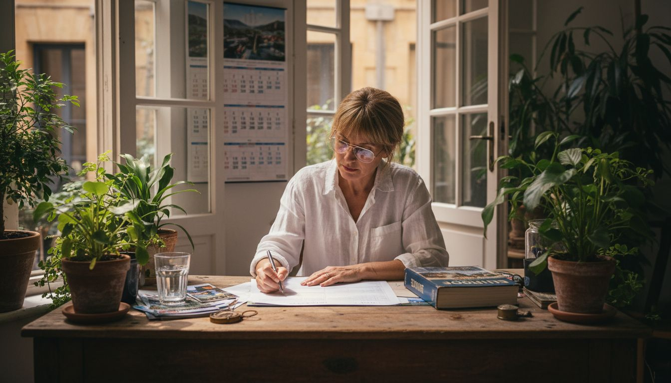 Tour operator reviewing Europe trip plans