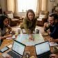 Friends planning European group tour at home