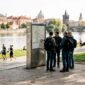 Tourists choosing nature or city tour in Europe