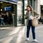 Traveler at train station planning city adventure