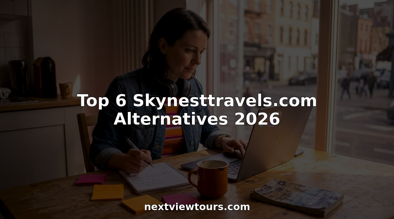 Traveler comparing trips at cozy kitchen table