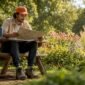 Traveler planning self-guided tour outdoors