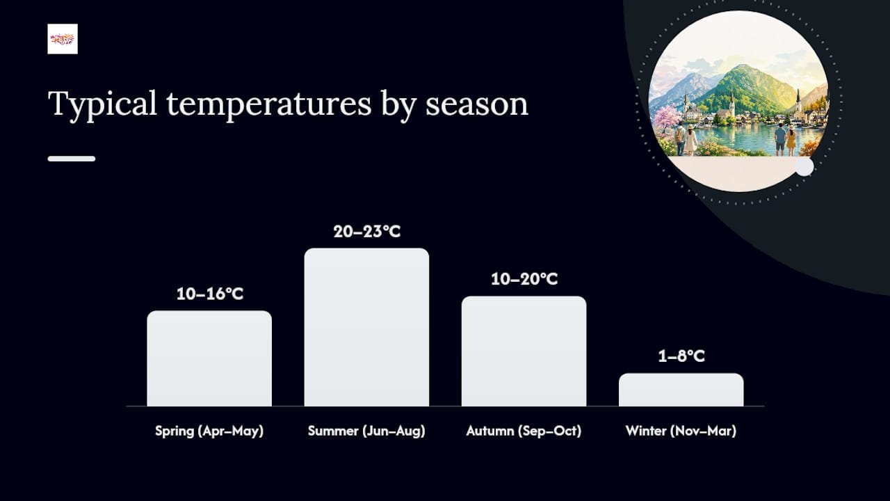 Seasonal comparison diagram for Hallstatt visits
