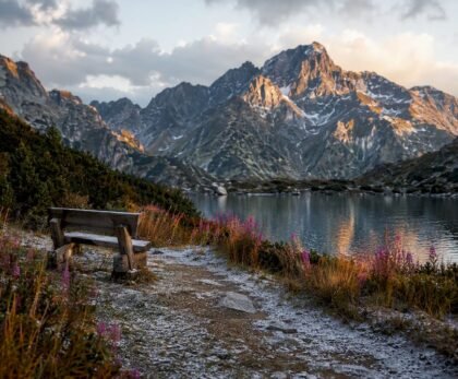 High Tatras alpine lake and mountain trail