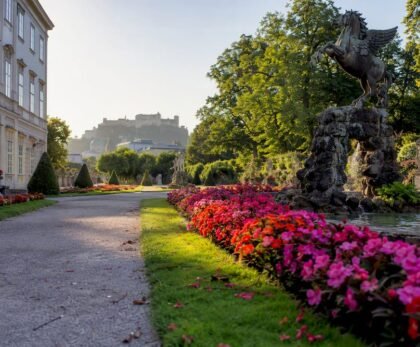 Mirabell Gardens with Pegasus Fountain in Salzburg