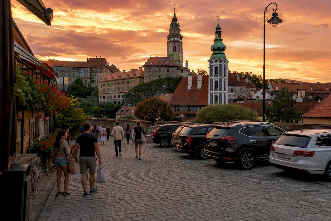 Cesky Krumlov parking near pedestrian zone