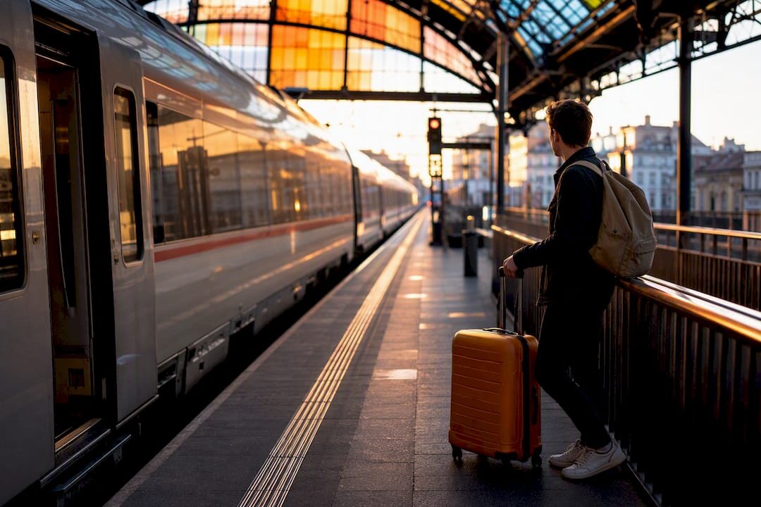 High-speed train at station platform