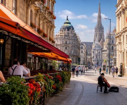 Vienna cityscape showing Ringstrasse and Hofburg Palace