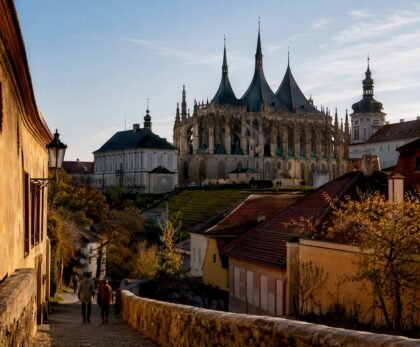 Kutná Hora cathedral and historic rooftops
